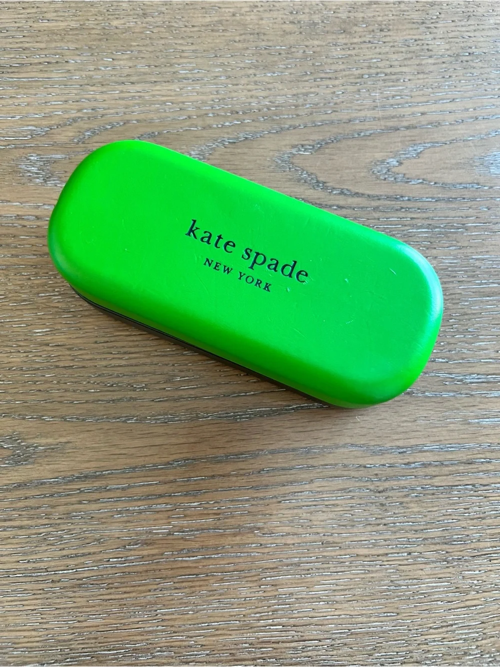 kate spade Bright Green and Black Hard Shell Eyewear Case with Black Logo